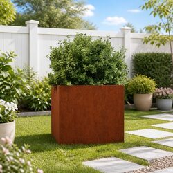 Corten Steel Planter Box 42x40x39 cm Garden Patio Raised Bed Weathering Steel