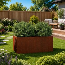 Corten Steel Planter 62x40x39cm Garden Raised Bed Flower Box Weathering Steel