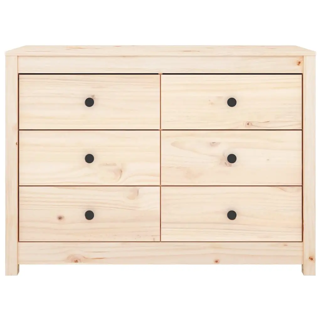 Side Cabinet Solid Wood Pine 100x40x72cm Brown Storage Drawers