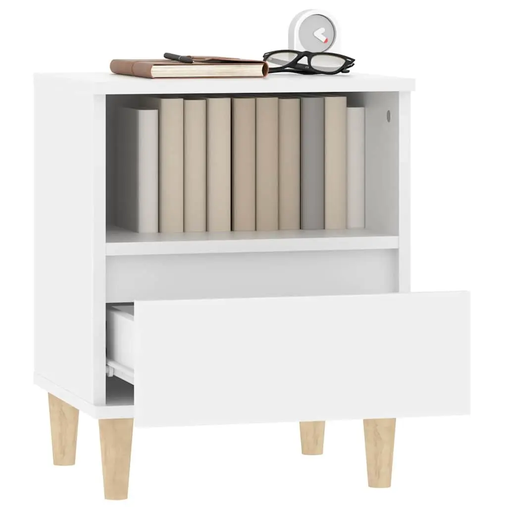 Bedside Cabinet Engineered Wood Drawer Storage 40x35x50cm White