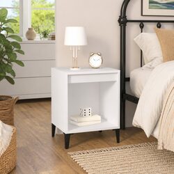 Bedside Cabinet White Nightstand Storage Bedside Table 40x35x50 cm