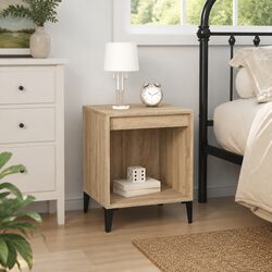 Bedside Cabinet Brown Wooden Nightstand Bedroom Storage Table 40x35x50cm