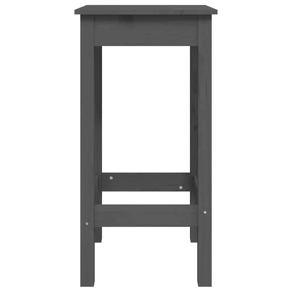 Bar Chairs Backless Solid Pine Wood Grey 2 Piece Kitchen Stools