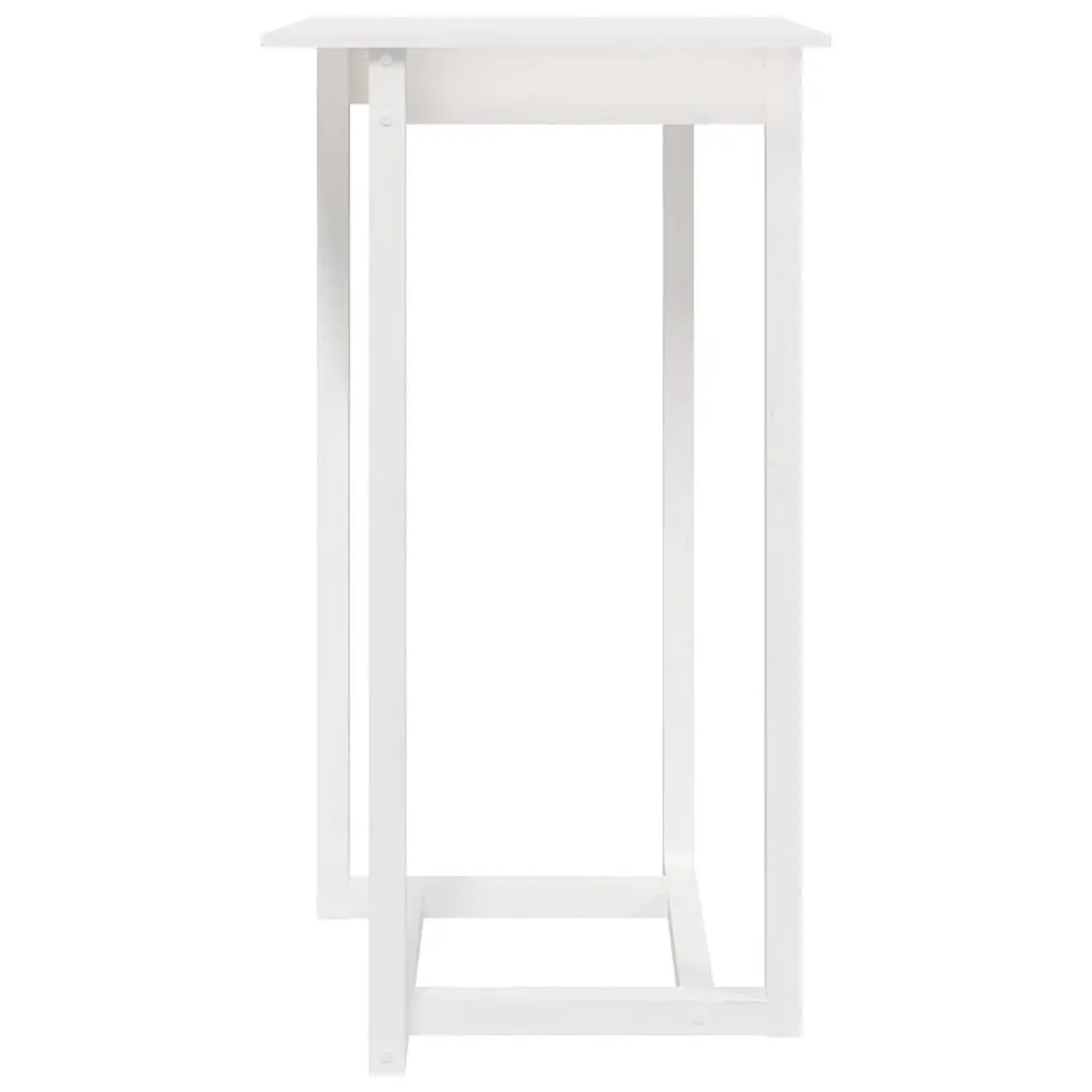 Solid Wood Bar Table High Top 60x60x110 cm White