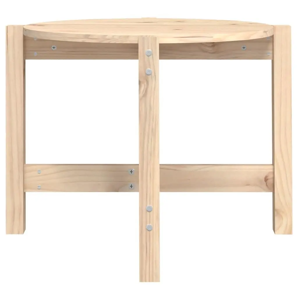 Coffee Table Solid Wood Pine Round 62.5cm Brown