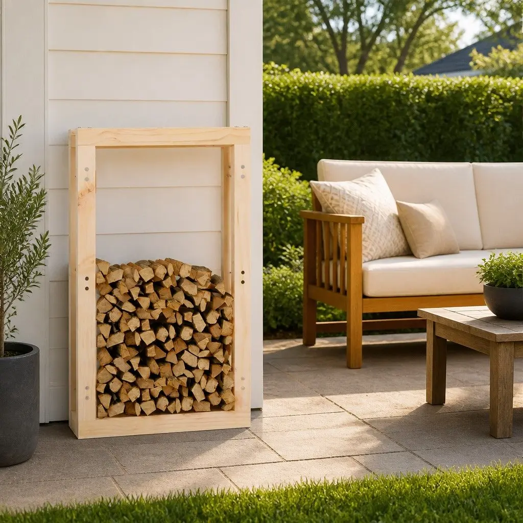Firewood Rack Solid Pine Wood Log Holder 60x25x100cm Brown