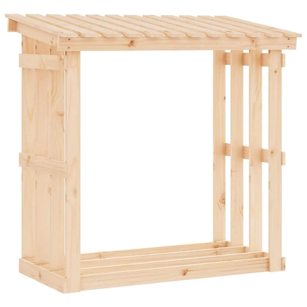 Firewood Rack Solid Pine Wood Log Storage Holder Natural 108 x 64.5 x 109 cm