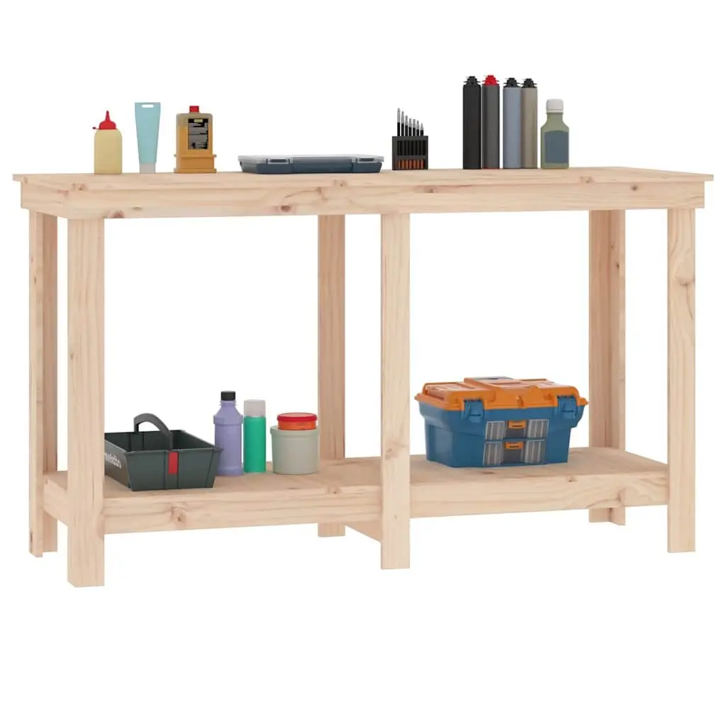 Work Bench Solid Pine Wood 140x50x80 cm Brown