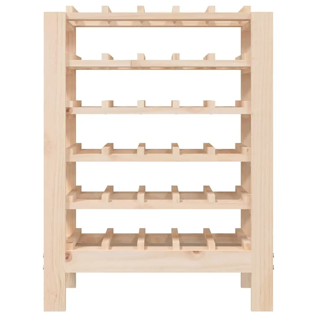 Wine Rack Storage Cabinet Solid Pine Wood Brown 61.5x30x82 cm