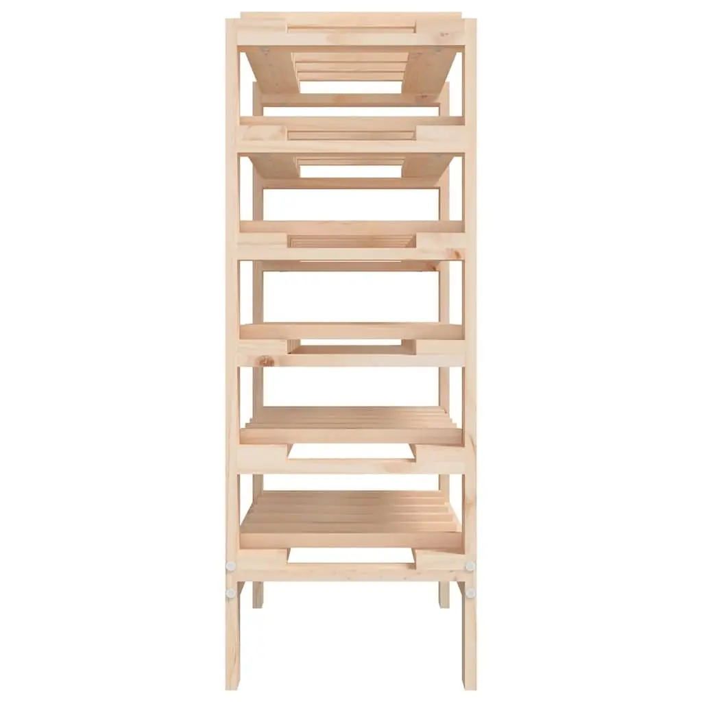 Wine Rack Storage Cabinet Solid Pine Wood Brown 61.5x30x82 cm