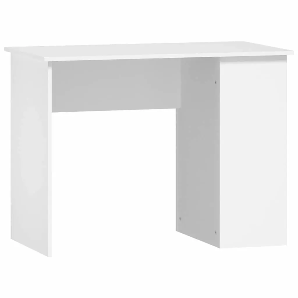 Office Desk with Storage Shelves 100x55x75cm White Engineered Wood