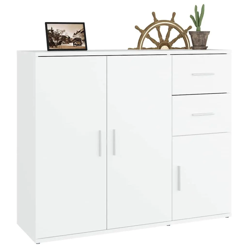 Sideboard Storage Cabinet 91x29.5x75 cm White Engineered Wood Furniture