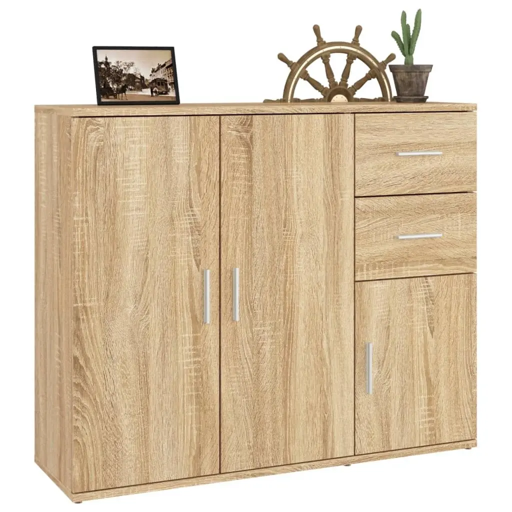 Sideboard Engineered Wood Brown Storage Buffet Cabinet 91x29.5x75cm