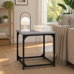 Side Table Grey Sonoma 40x40x40 cm Industrial Style Living Room Accent Furniture