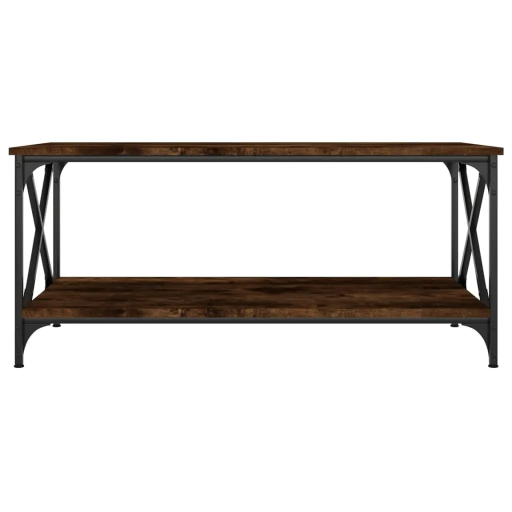 Coffee Table with Storage Shelf Brown 100x50x45cm