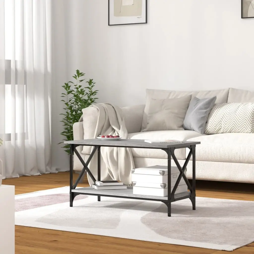 Coffee Table Grey Sonoma Open Shelf Storage Living Room Accent Furniture