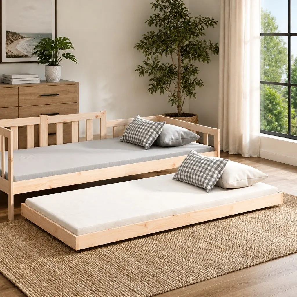 Bed Frame Solid Pine Wood Slatted Base 90x190 cm Brown