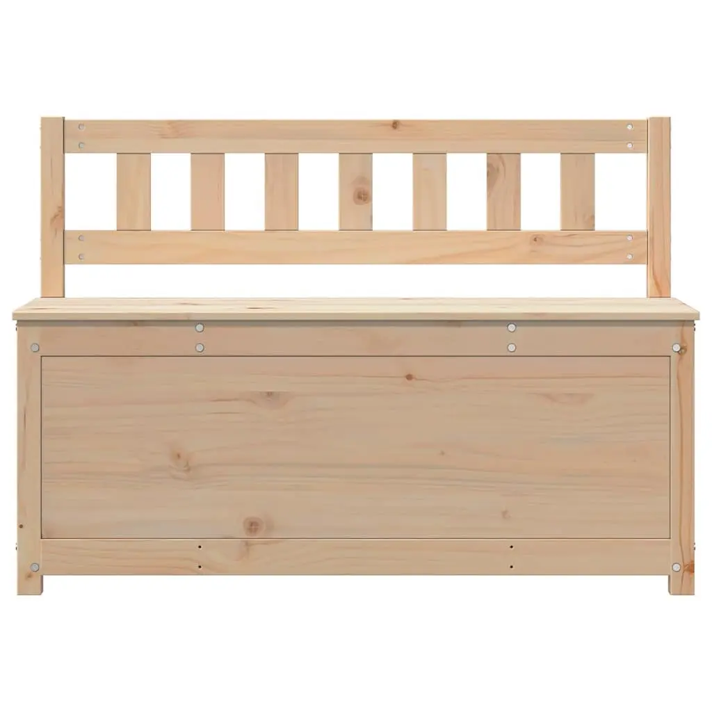 Solid Pine Wood Storage Bench Backrest Brown 110x41x76.5cm