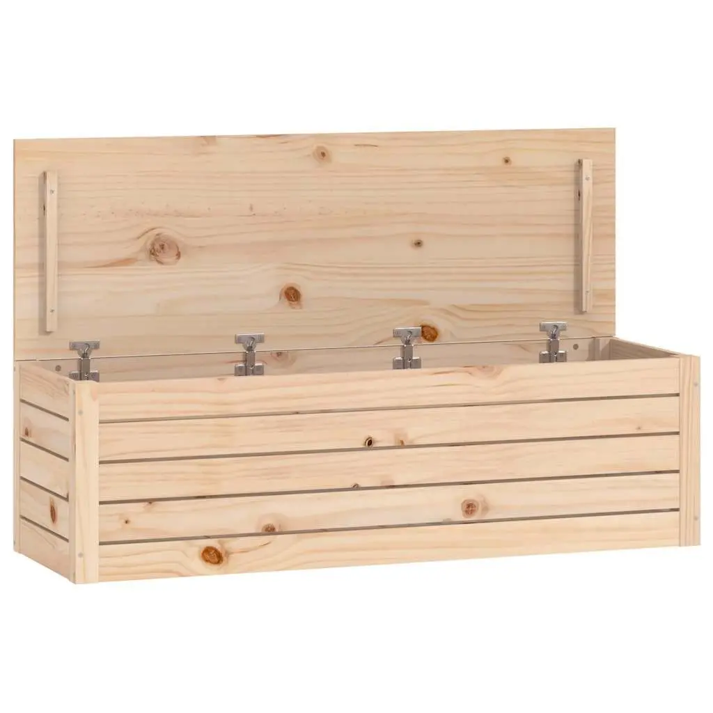 Storage Box Solid Pine Wood Chest Trunk Organiser Brown