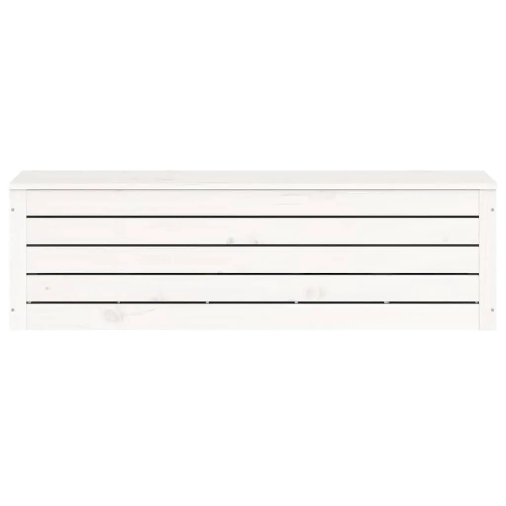 Storage Box Solid Pine Wood White 109x36.5x33cm Organiser with Hinged Lid