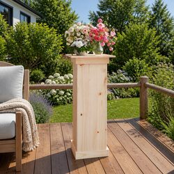 Flower Stand 40x40x90 cm Solid Pine Wood Display Plant Pot Holder Garden Decor