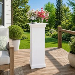 Flower Stand White 40x40x90cm Solid Wood Pine Plant Display Garden Patio Decor