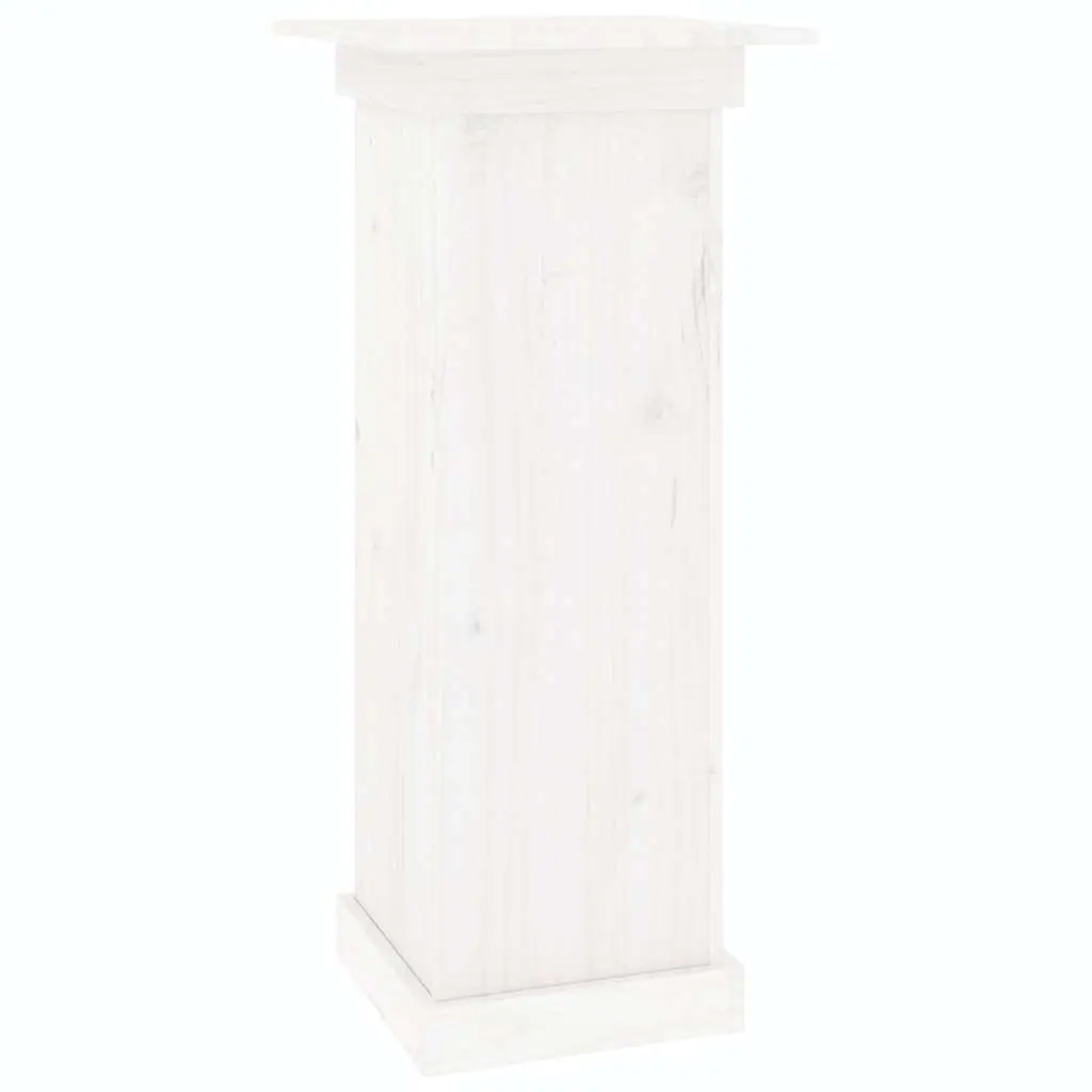 Flower Stand Solid Pine Wood White 40x40x90cm Plant Display Garden Patio Decor