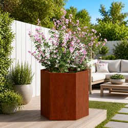 Corten Steel Planter Box 40x40x45 cm Garden Flower Pot Decorative Outdoor
