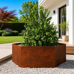Planter Box Large Garden Raised Bed Outdoor Weathering Steel Brown Container