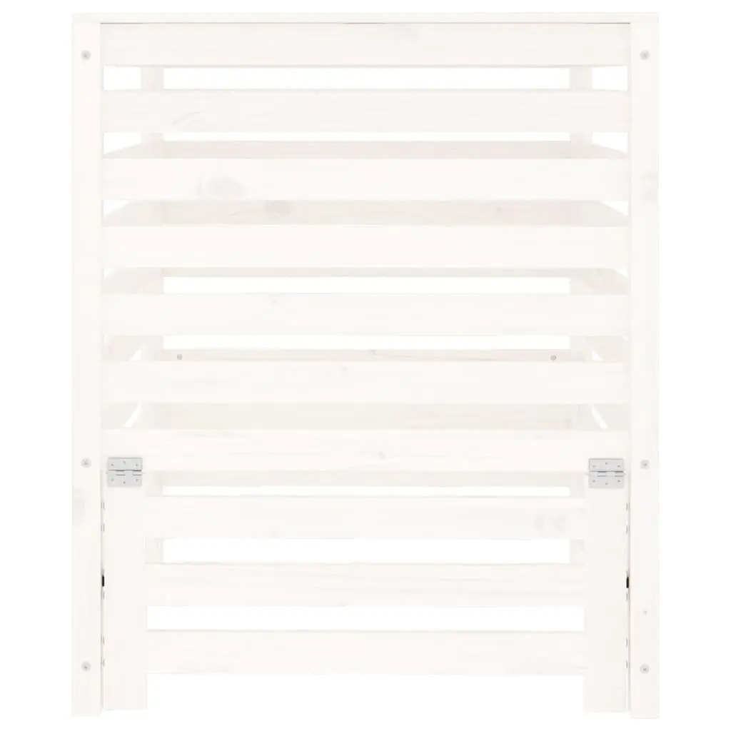 Wooden Composter Bin Solid Pine 82.5x82.5x99.5cm White Garden Waste Recycling