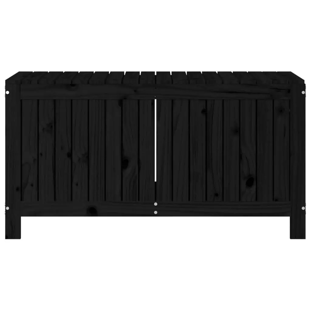 Garden Storage Box Black Wooden Outdoor Tool Organizer with Hydraulic Lid