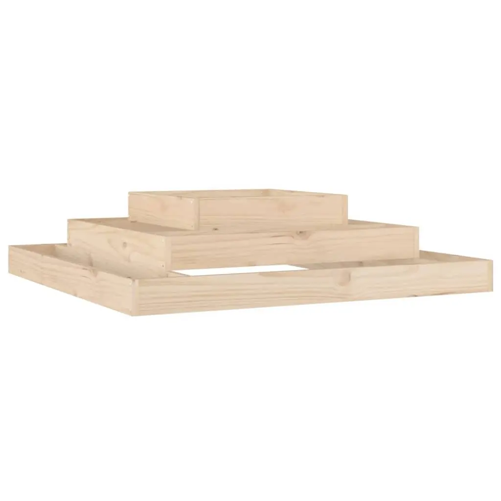 Wooden Planter 110x110x27 cm 3-Tier Raised Flower Bed Garden Container