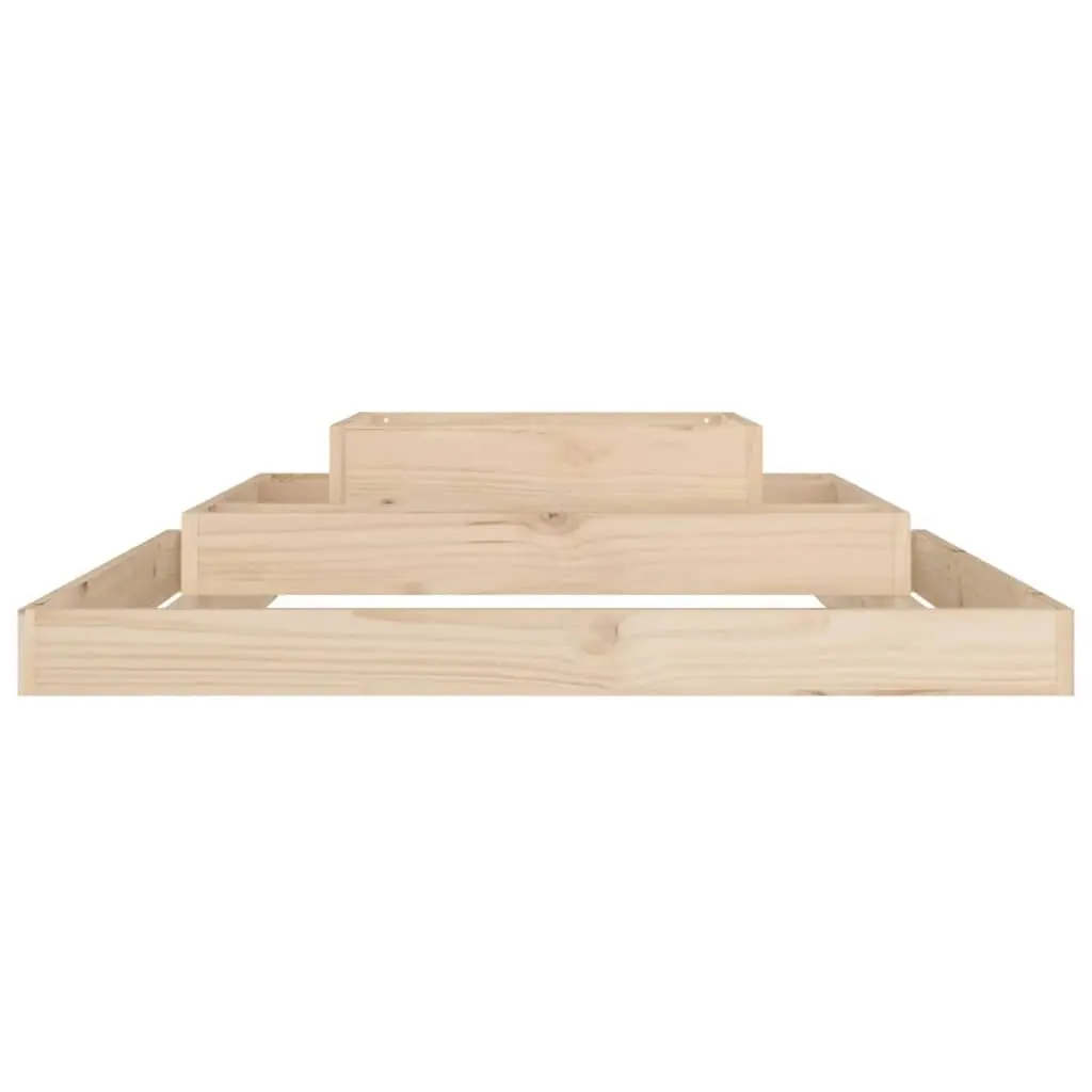 Wooden Planter 110x110x27 cm 3-Tier Raised Flower Bed Garden Container
