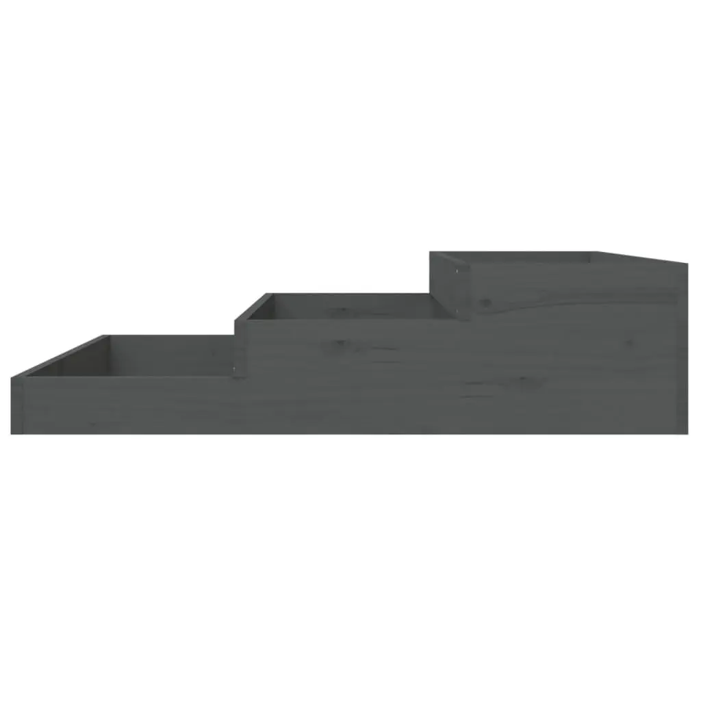 Wooden Planter Pot Grey Raised Bed Garden Flowers Plants Outdoor Container