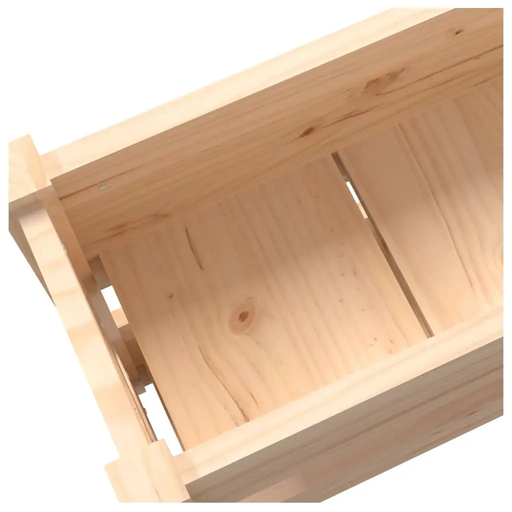 Wooden Planter Box Solid Pine 112x25x66 cm Brown Raised Bed for Flower Vegetable Garden