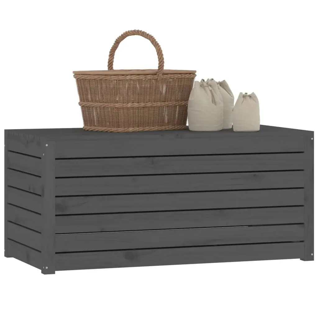 Outdoor Garden Storage Box Grey Solid Wood Pine Organiser