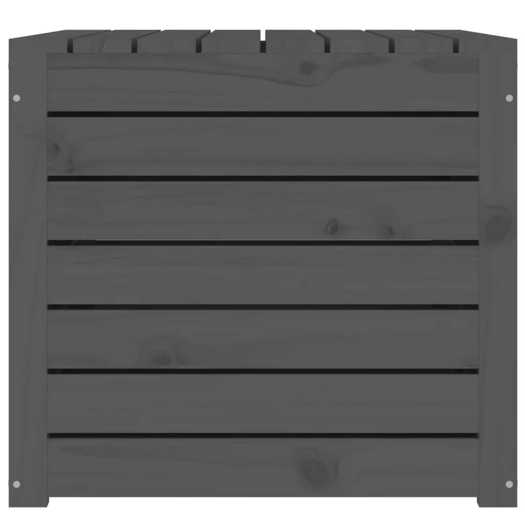 Outdoor Garden Storage Box Grey Solid Wood Pine Organiser