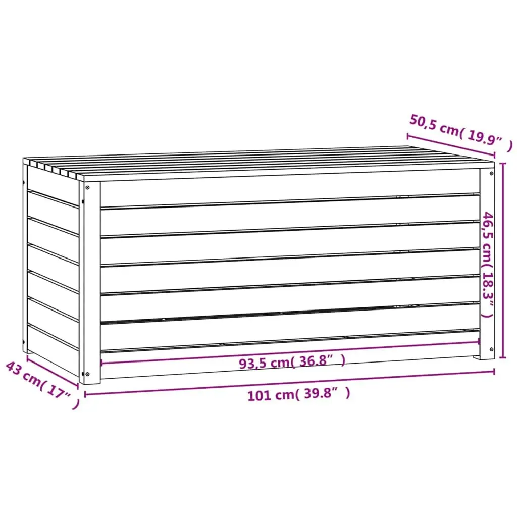 Outdoor Garden Storage Box Grey Solid Wood Pine Organiser