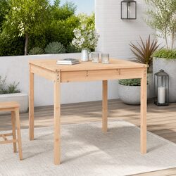 Garden Table 82.5x82.5x76 cm Solid Wood Pine Outdoor Patio Furniture Brown