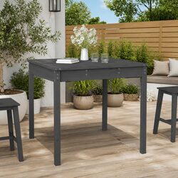 Solid Wood Pine Garden Table Grey 82.5x82.5x76cm Outdoor Patio Furniture