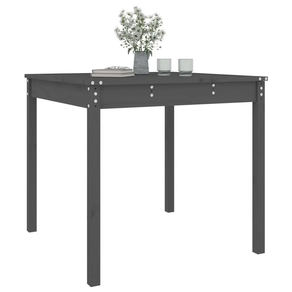 Garden Table Solid Wood Pine Grey 82.5x82.5x76cm Outdoor Patio Furniture