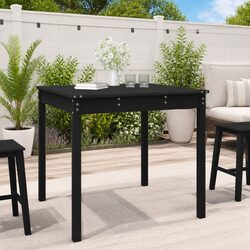 Garden Table Black Solid Wood Pine Outdoor Patio Furniture 82.5x82.5x76cm