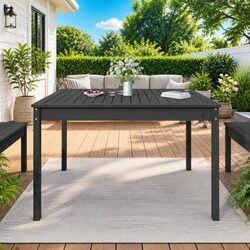 Garden Table Grey Outdoor Patio Furniture Solid Wood Pine Dining Desk