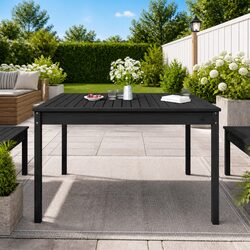 Garden Table Black 121x82.5x76cm Solid Pine Wood Outdoor Patio Furniture