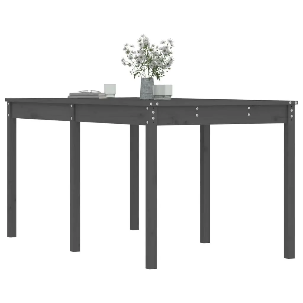 Garden Table Solid Pine Wood Grey 159.5x82.5x76cm Outdoor Patio Furniture