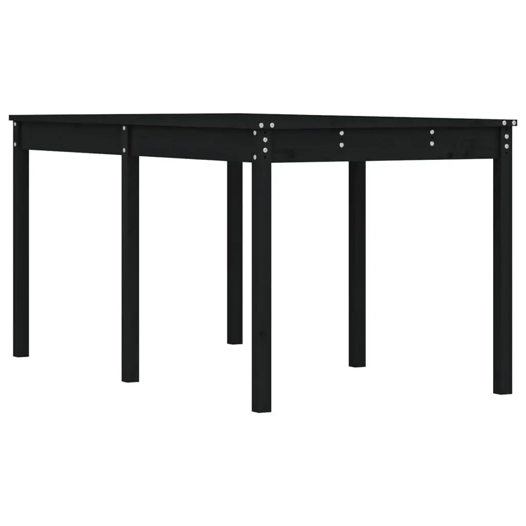 Solid Pine Wood Garden Table Black Outdoor Patio Furniture