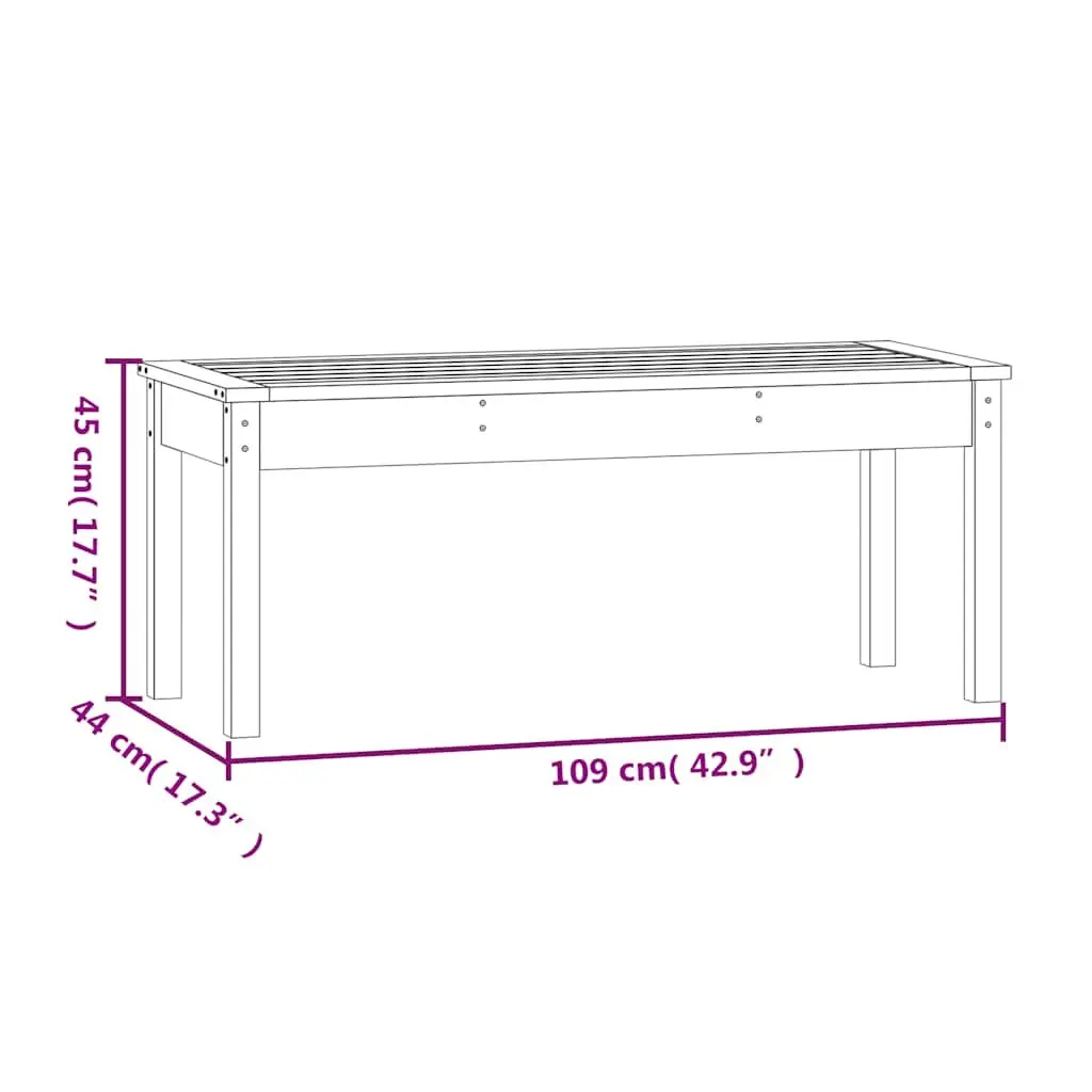 Outdoor Garden Bench Grey Wooden Patio Seating Furniture Backyard 109x44x45cm