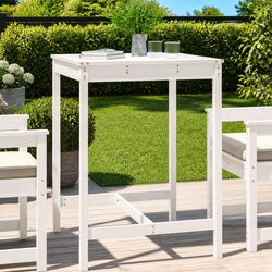 Garden Table White 82.5x82.5x110 cm Solid Wood Pine Outdoor Patio Furniture