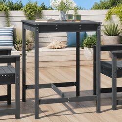Garden Table Grey 82.5x82.5x110 cm Solid Wood Outdoor Patio Furniture