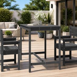 Garden Table Solid Pine Wood Outdoor Patio Furniture Grey 121x82.5x110 cm